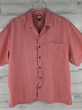 TOMMY BAHAMA Linen Shirt Men’s SIZE LARGE Button Front Casual Beach Resort Wear.